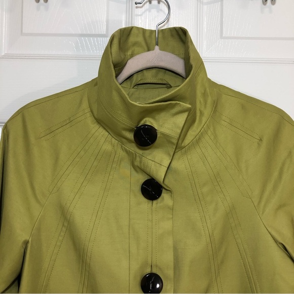 Gallery Womens Button Front Lightly Pockets Green Collar Lined Coat Jacket XS - Picture 7 of 16